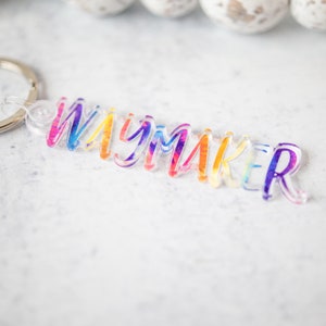 Waymaker Rainbow Keychain, Christian Keychain, Inspirational Keychain, Keychain, Gift For Her, Friend Gift