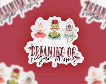Dreaming Of Sugar Plums, Christmas Sticker, Fairy Sticker, Christmas Wrapping, Small Gift, Stocking Stuffer, Holiday Decor, Christmas Gift