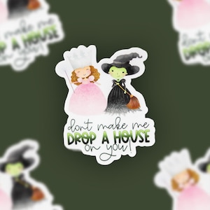 Don't Make Me Drop A House On You Sticker, Witch Stickers, Wizard Decal, Halloween Party Supplies, Gothic Princess Style, Witchy Stickers