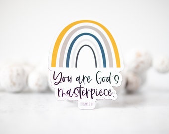 You Are God's Masterpiece, Rainbow Magnet, Refrigerator Magnet, Christian Magnet, 3" Magnet, Inspirational Magnet, Encouraging Magnet, Gift