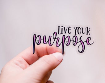 Live Your Purpose Pack Of 50 Decals, Motivating Vinyl Sticker, Vision Board Transparent Decals, Die Cut Water Bottle Sticker, Planer Decals