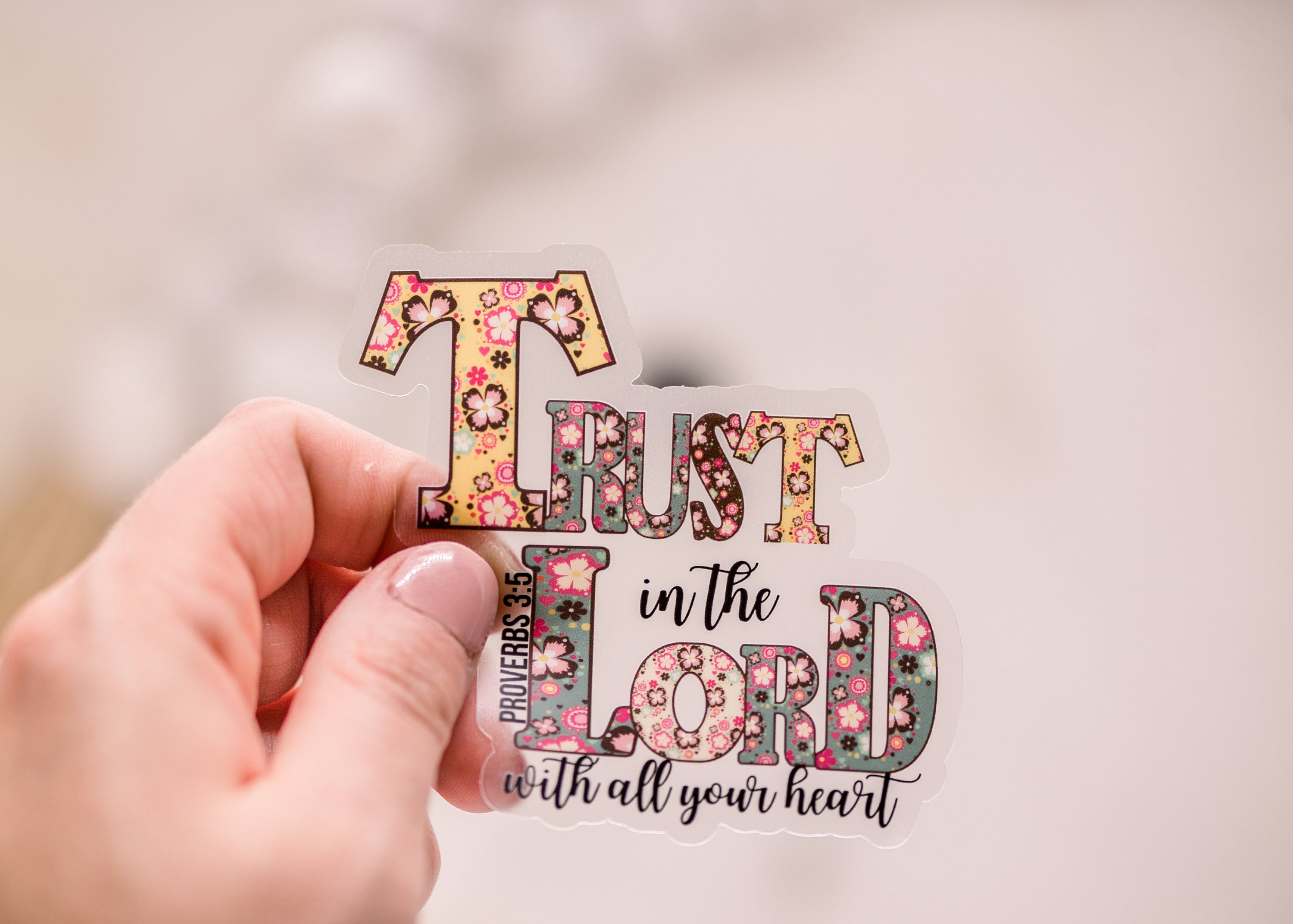 Trust in the Lord Sticker, Mirror Decal Affirmation, Bible Verse Sticker,  Religious, Positive Sticker Quotes, Christian Stickers for Women 