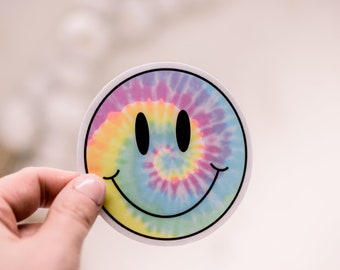 Smiley Face Sticker, Colorful Hippie Label, Reward Decal, Teacher Stickers, Waterproof Label, Laptop Sticker, Notebook Decal, Emoji Day Gift