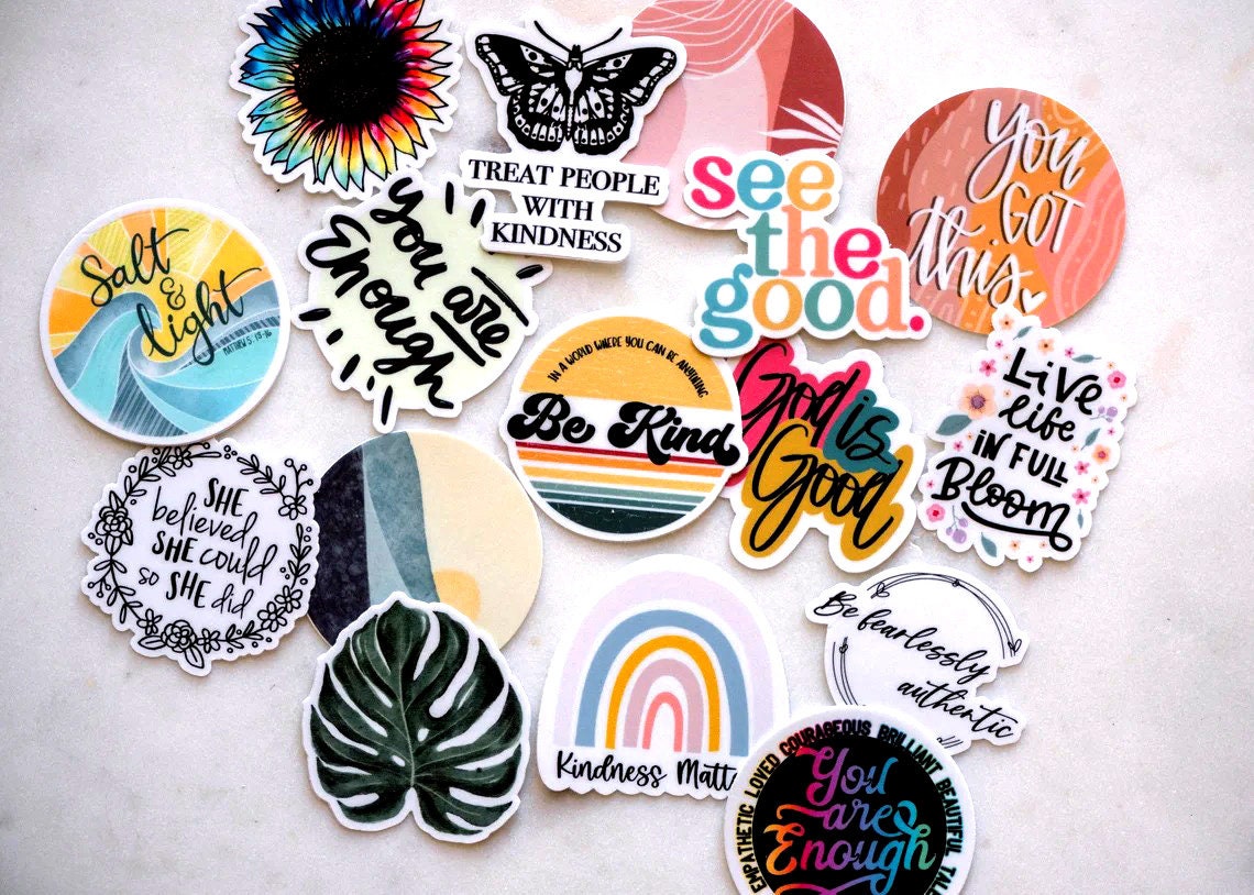 Be Kind, Waterproof Stickers, Water Bottle Stickers, Planner