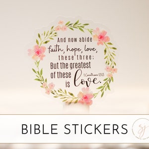 The Greatest Of These Is Love, Christian Sticker, Religious Decal, Church Sticker, Car Accessories, Spring Sticker, Bright Decal, Bumper