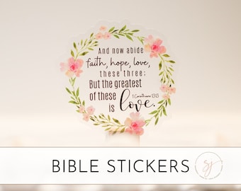 The Greatest Of These Is Love, Christian Sticker, Religious Decal, Church Sticker, Car Accessories, Spring Sticker, Bright Decal, Bumper