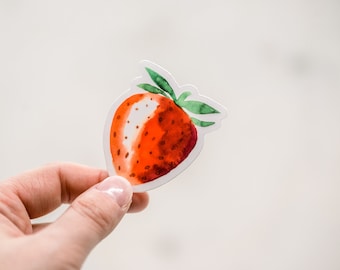 Strawberry Sticker, Chibi Fruit Decal, Die Cut Sticker, Vinyl Decal, Food Stickers, Fridge Sticker, Aesthetic Sticker, Summer Fruit Labels