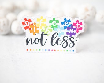 Different Not Less Magnet, Autism Awareness Magnet, 3" Magnet, Inspirational Magnet, Encouraging Magnet, Motivational Magnet, Fridge Magnet