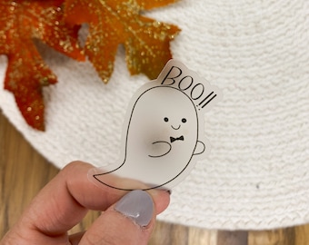 Halloween Sticker, Cute Ghost Decal, Boo Sticker, Spooky Stickers, Computer Label, Car Decal, Laptop Sticker, Window Label, Gift For Kid