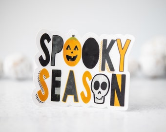 Halloween Sticker, Skeleton Label, Spooky Season Sticker, Pumpkin Decal, Water Bottle Sticker, Die Cut Sticker, Vinyl Sticker, Window Decal