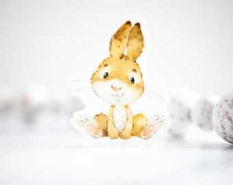 Little Bunny Sticker, Cute Rabbit Decal, Easter Stickers, Year Of The Rabbit, Woodland Decal, Baby Room Sticker, Scrapbooking Decal, Chibi