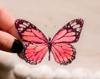 Red Butterfly Sticker, Car Vinyl Decal, Laptop Sticker, Notebook Sticker, Butterfly Decal, Die Cut Sticker, Aesthetic Sticker, Removable
