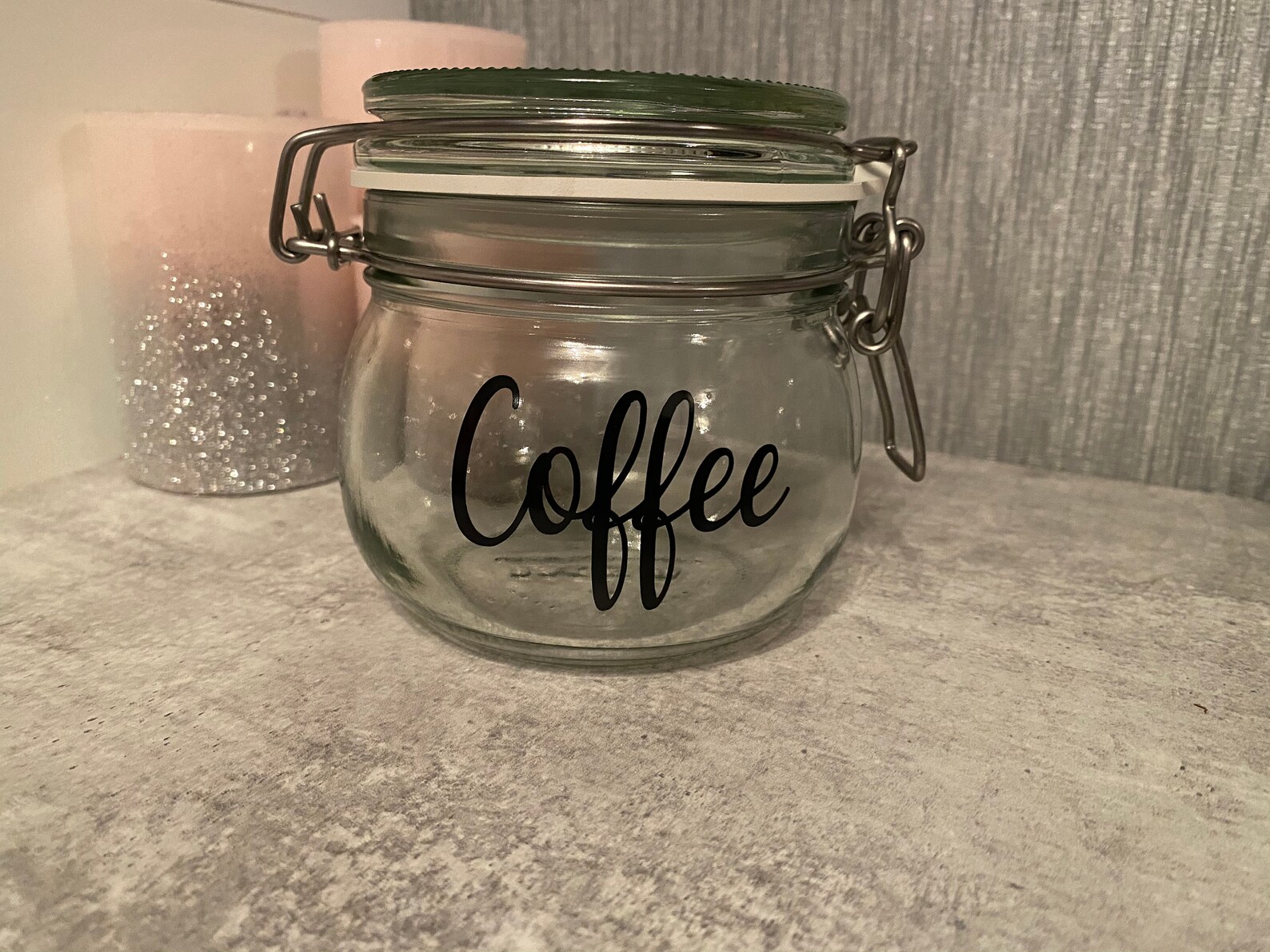 Custom Glass Clip Top Jar Tea Coffee & Sugar Jars Etsy