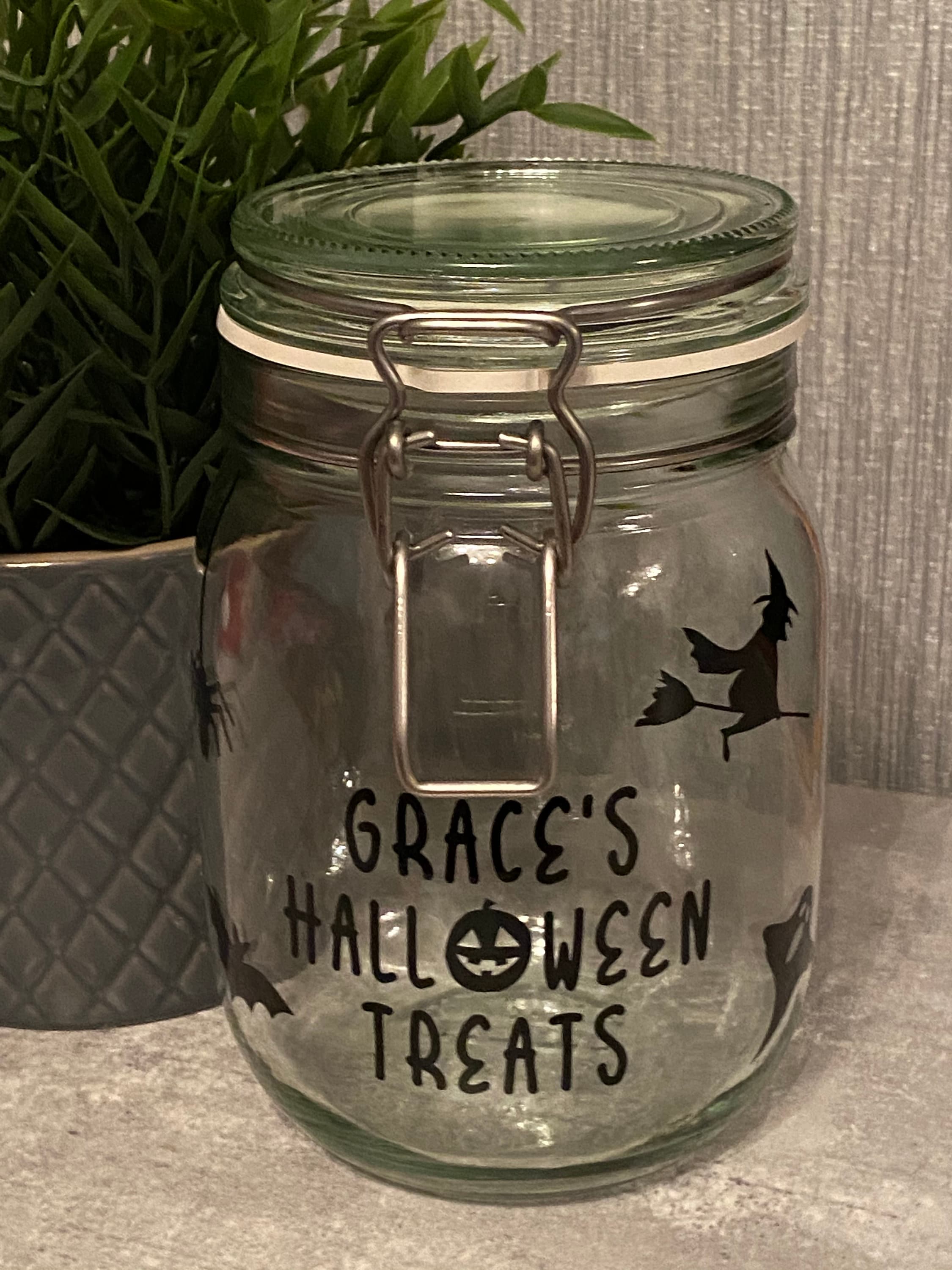 Personalised Halloween Treat Jar Trick or Treat Jar Etsy
