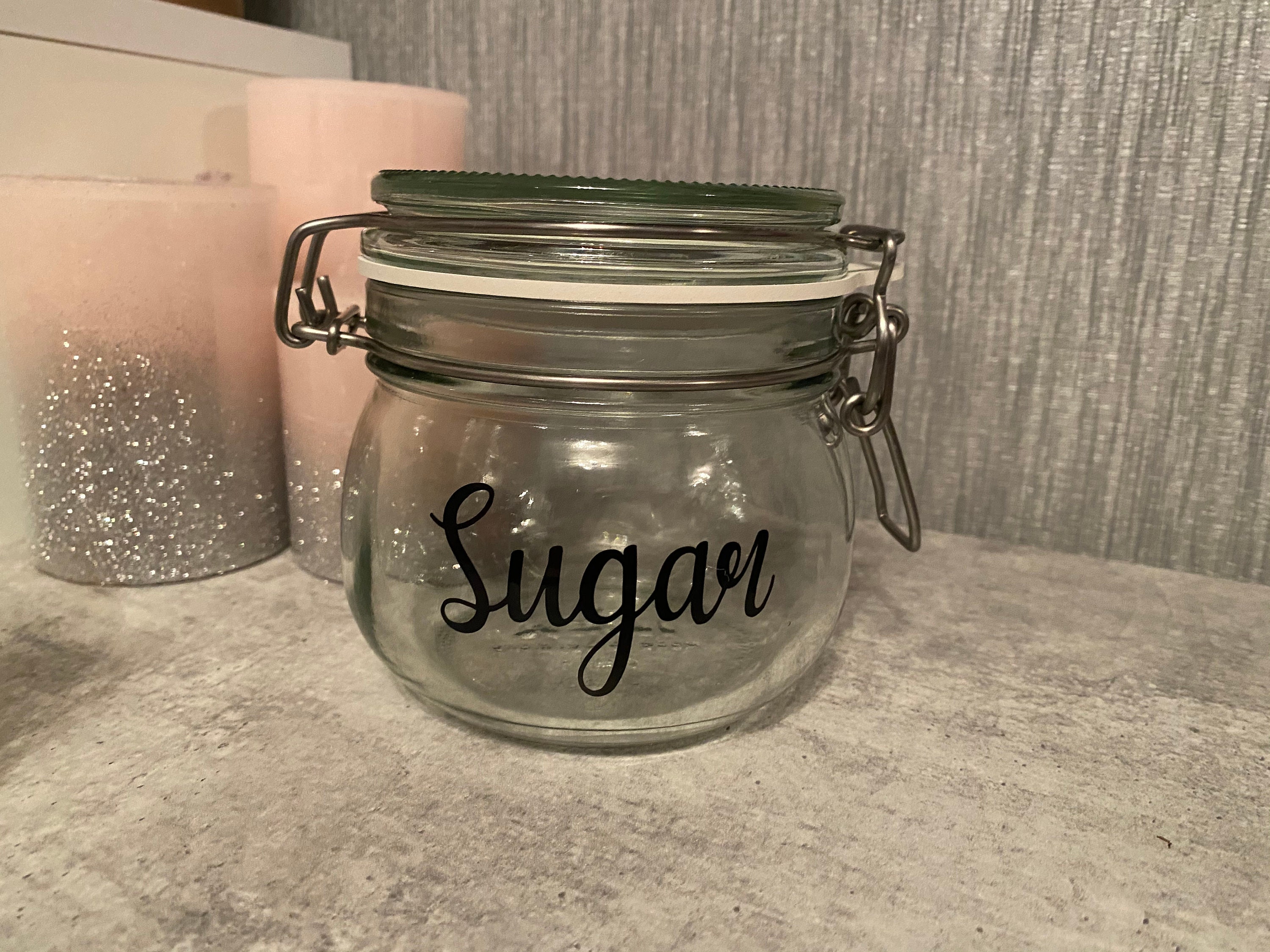 Custom Glass Clip Top Jar Tea Coffee & Sugar Jars Etsy