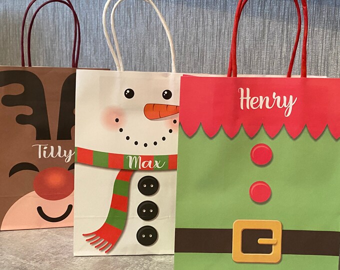 Personalised Christmas Gift Bag Personalised Elf Bag - Etsy UK