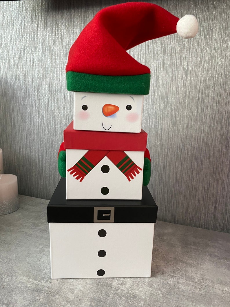 Christmas Personalised Stacking Gift Boxes Santa Reindeer Etsy