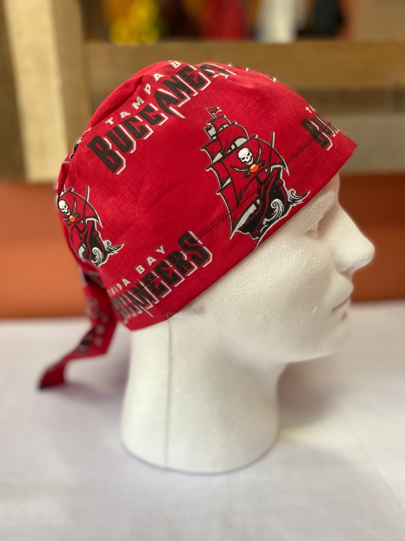 NFL Tampa Bay Buccaneers scrubs cap short hair no elastic Etsy