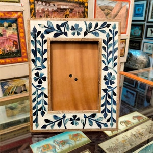 bone inlay floral pattern photo frame