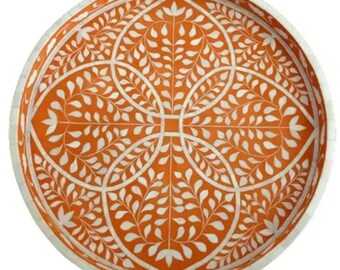 Bone inlay serving tray with beautiful design