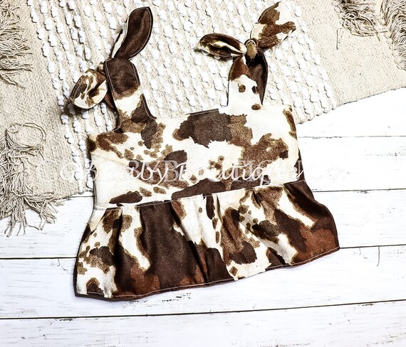 brown cow print tank top
