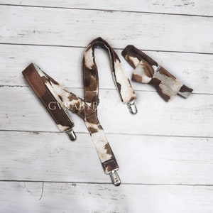 Exclusivity and Elegance - Brown Silk Suspenders with Floral Pattern