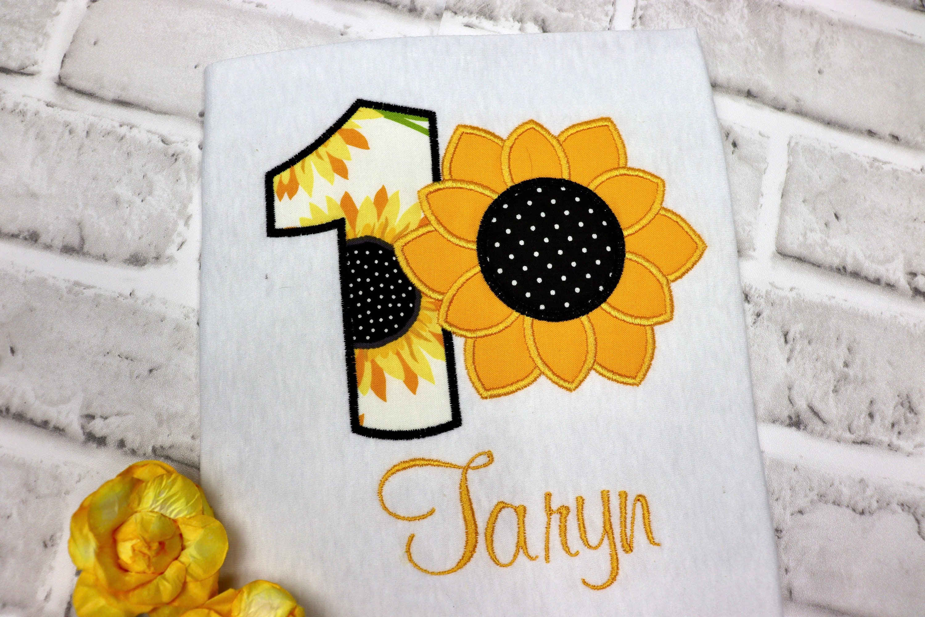 Sunflower first birthday shirt sale