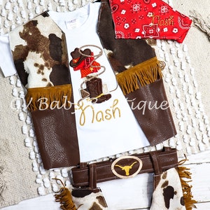 Kids Boys Western Cowboy Costume Suede Vest Hat Bandanna Cosplay