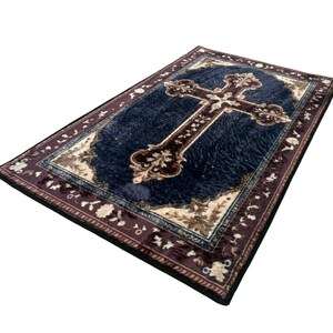 Personalized Gift Christian Prayer Rug, Cross Symbol Pray Mat Corner Decor, Catholic Praying Rug, Christian Gift for Him, Gift for Her image 5