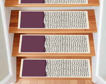 Modern Purple Stair Rug, Non-Slip Stair Mat, Stylish Stair Step Rug, Stair Treads, Nonslip Rugs for Stair