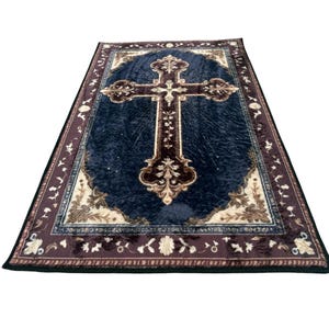 Personalized Gift Christian Prayer Rug, Cross Symbol Pray Mat Corner Decor, Catholic Praying Rug, Christian Gift for Him, Gift for Her image 6