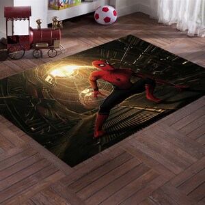 Spiderman Rug, Spiderman Pattern Rug, Cartoon Character Rug, Nursery Room Rug, Avengers Rug, Kids Room Decor, Boys Room, Gift For Her,3D Rug