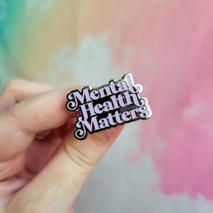 Mental Health Matters Purple Hard Enamel Pin, Self Care Reminder, Art and Gifts for Therapists, Mental Health Advocates, Chronic Illness