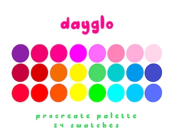 Dayglo Procreate Color Palette: iPad Swatches (Digital Download)