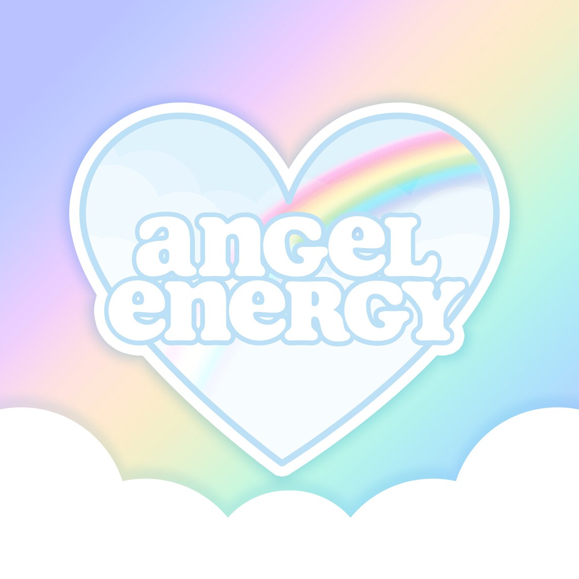 Angel Energy Waterproof Vinyl Sticker Pastel Stickers - Etsy Sweden