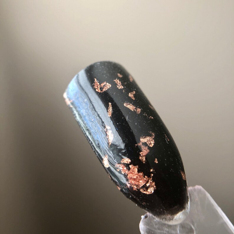 Luxe Dip Powder Rose Gold Foil Rose Gold Dip Powder Black Etsy