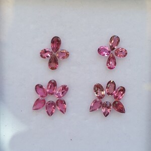 Earring Set Pink Rubellites Faceted Gemstones, Mix Shape Size: 5x3mm/20 Pcs Loose Gemstone Lot - Natural Pink Tourmaline Untreated Crystals