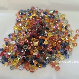 25 Pcs Natural Sapphire Round Cut Multi Colour Stones,  AAA Quality Loose Sapphire Stone, Sizes: 2-2.5mm,  Untreated and well polished