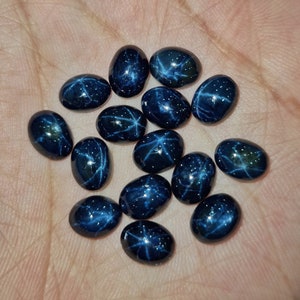 Natural Star Sapphire Oval Cut Stones,  AAA Quality Loose Sapphire Stone, Sizes: 8x6mm,  well polished