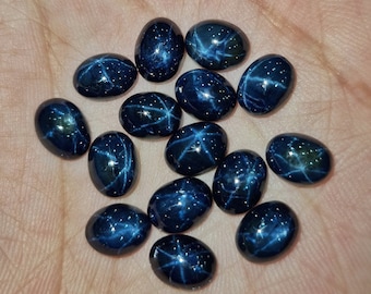 Natural Star Sapphire Oval Cut Stones,  AAA Quality Loose Sapphire Stone, Sizes: 8x6mm,  well polished