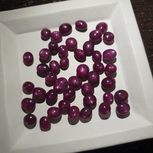 Natural Star Ruby Oval Cut Stones,  AAA Quality Loose Ruby Stone, Sizes: 8-12mm, Mix  Untreated and well polished