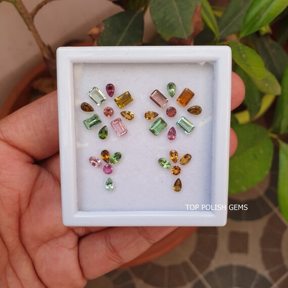 Lot De Tourmalines Naturelles Multi-tourmaline 2mm Rond à Facettes - Pierres En Vrac Pour Bijoux
