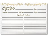 Rustic Recipe Cards 4x6 Pack of 50 Double-sided Cards for Recipe Box 15pt Thick Card Stock Kitchen Bridal Shower or Mother 39 s Day Gift