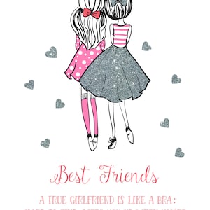 Best Friends Printable With Funny Friendship Quote | Girlfriends Wall Decor / Best Friends Poster / Canvas Wall Art