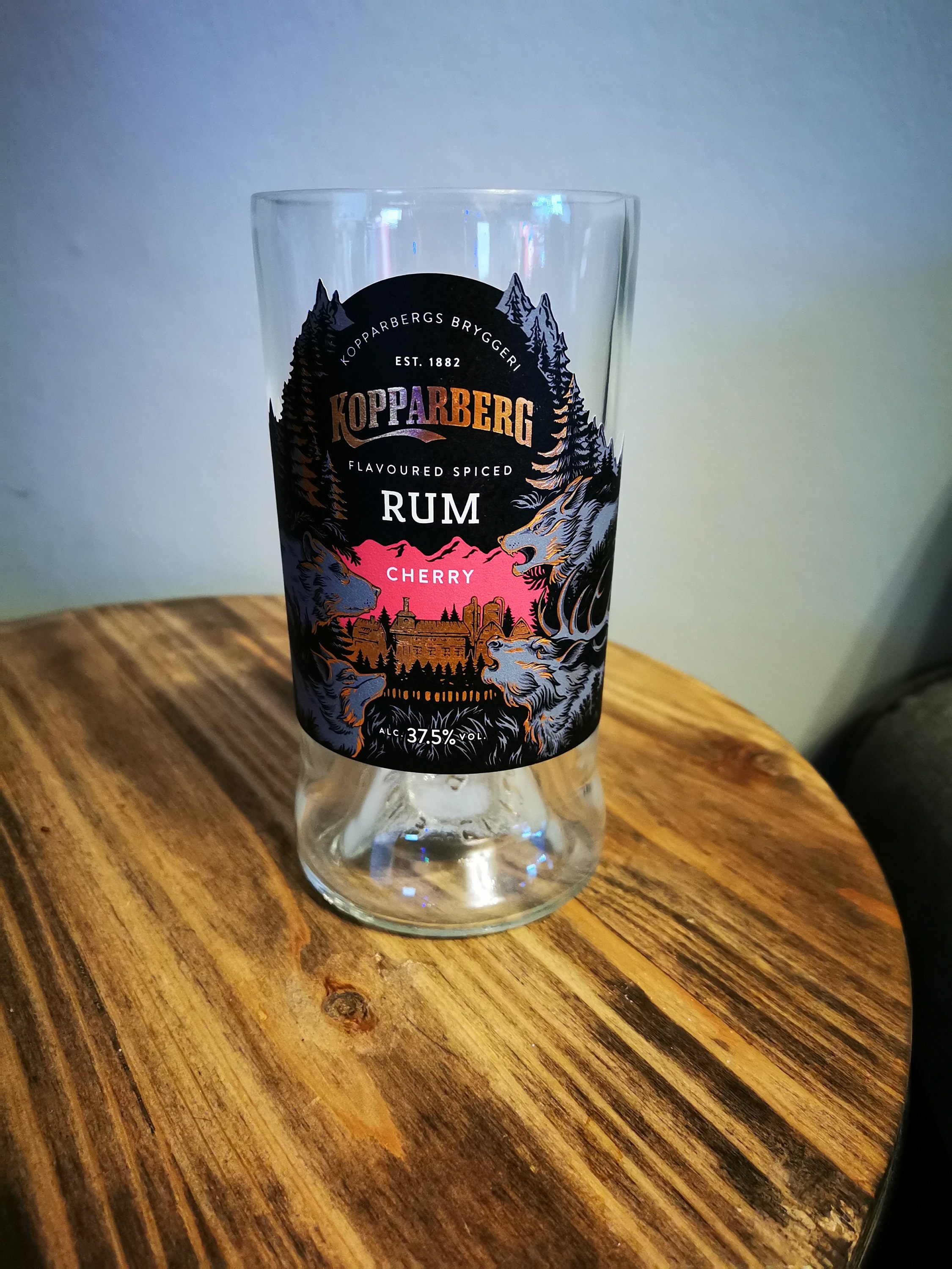 Upcycled large Kopparberg Rum glass/tumbler Etsy