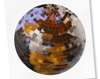 Stampa di pittura a sfera da discoteca ultravioletta / Studio 54 / Festa / Acrilico / Pop Art / Colorato / Retro