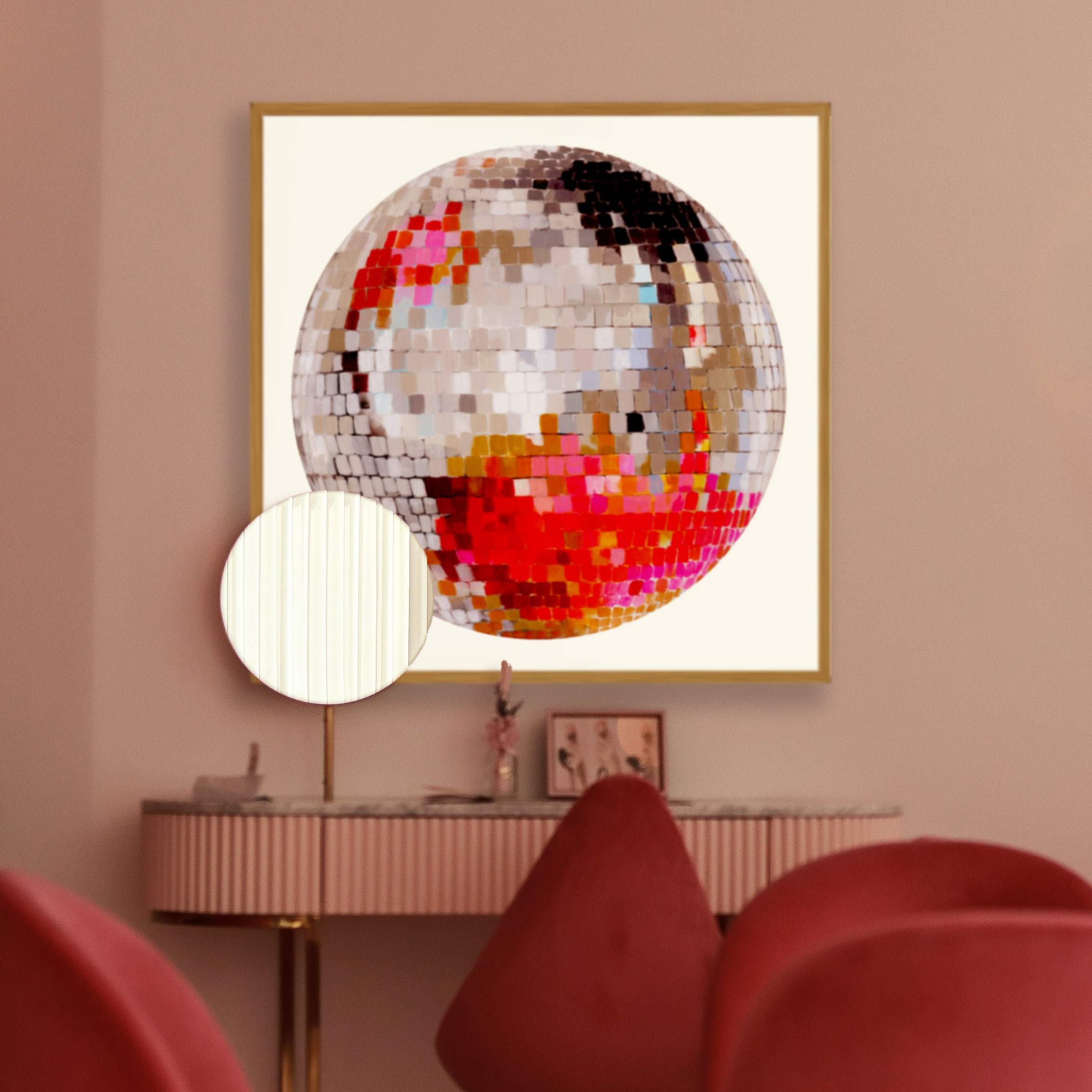 Pink Lady Disco Ball Painting Paper Print – Ashley Treece