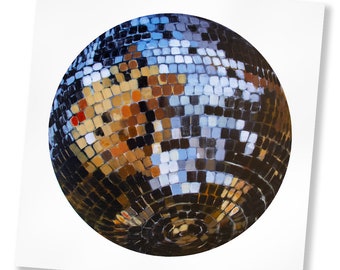 Stampa di pittura di palla da discoteca / Studio 54 Pop Art