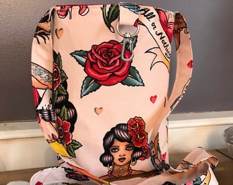 Handmade Fabric Crossbody Shoulder Bag Small Purse Alexander Henry Don’t Gamble with Love