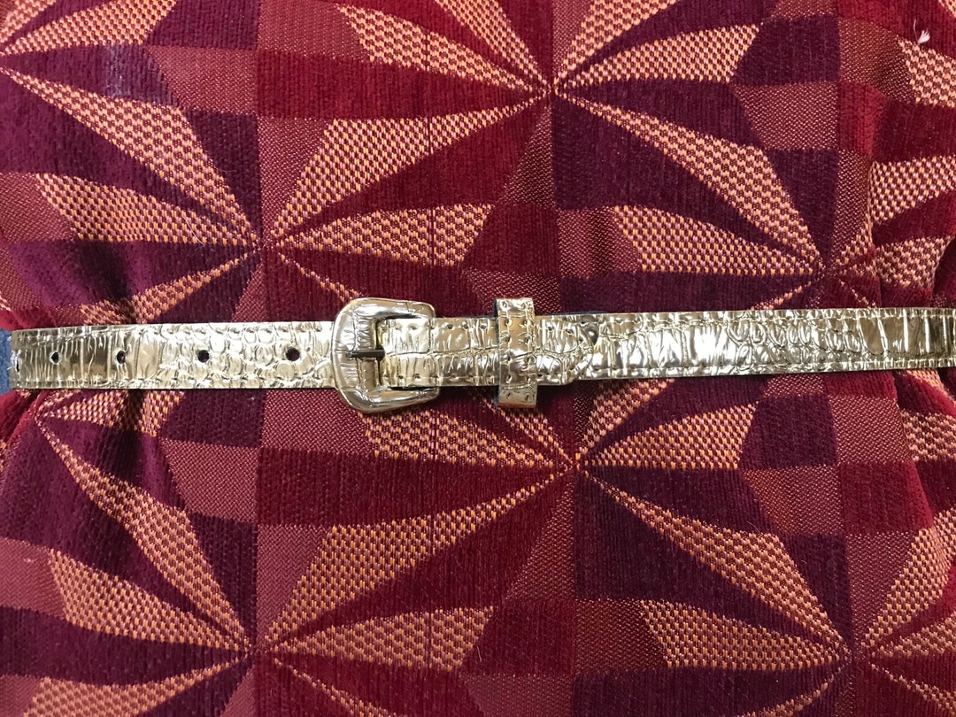 Snake Pattern Belt Vintage 1970s Gold Metallic Snake Pattern Belt Holiday Party Wear - Etsy